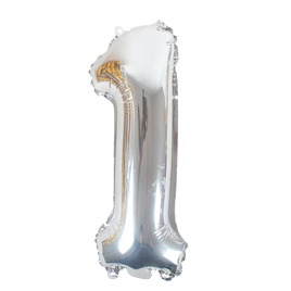 16" Number 1, Silver Foil Balloon